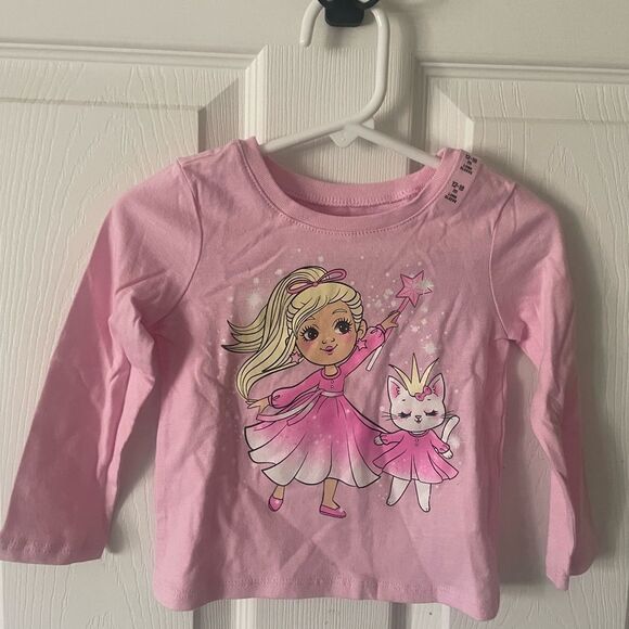 🆕 Girls Princess Kitten Graphic Tee - Pink Size 12-18 Months - Picture 2 of 4